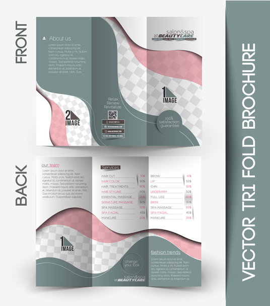 Beauty Care & Salon Tri-Fold Brochure - Vector, Image