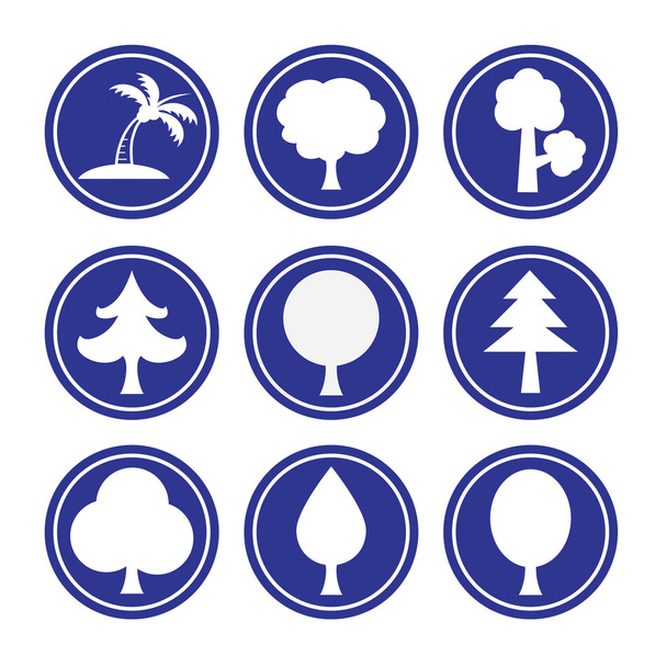 Collection of Tree icons - Vector, Image