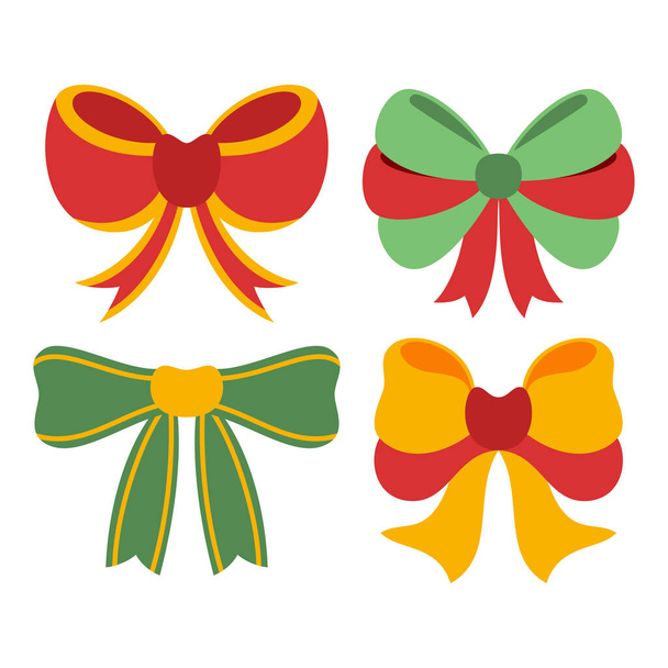 Elemento de arco de Navidad plano. Conjunto de paquetes. Evento de Navidad. Ilustración vectorial - Vector, imagen