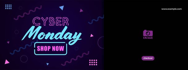 Cyber Monday Sale. Special offer vector design for promotion, poster, background, banner - Vector, Image