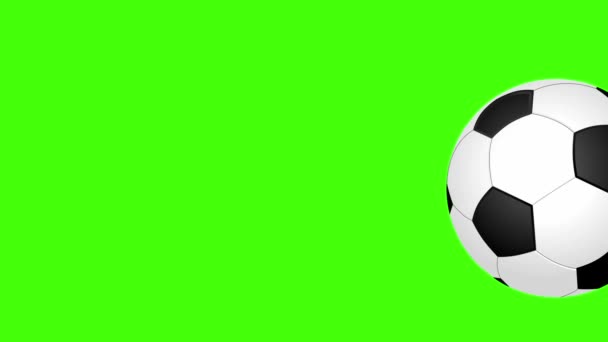 Μπάλα ποδοσφαίρου απομονώνονται σε πράσινο φόντο - Πλάνα, βίντεο