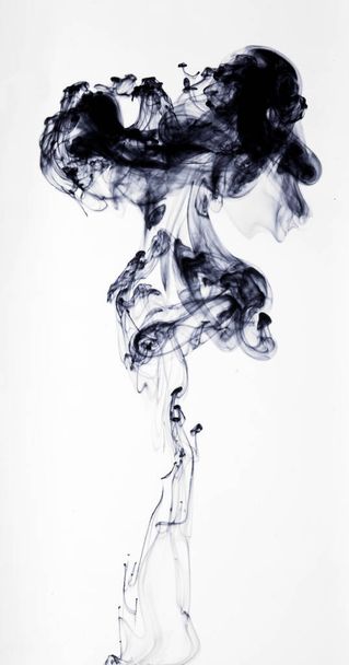 zwarte rook inkt abstracte illustratie. - Foto, afbeelding