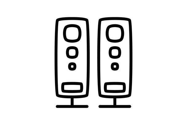 Home Theater Computer Hardware, Computer Component  Line Style Oultine Icon - Vector, Image