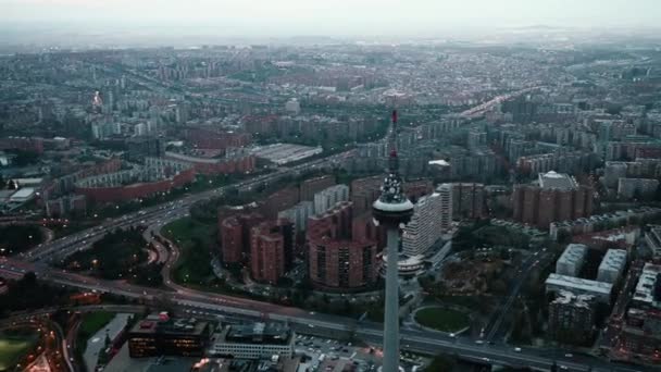 vue aérienne des bâtiments modernes de Madrid - Séquence, vidéo
