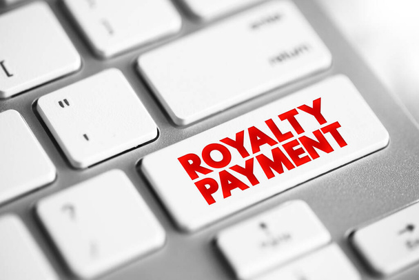 Роялті (англ. Royalty Payment) - платіж, здійснений однією стороною іншою, яка володіє певним активом, текстовою концепцією на клавіатурі - Фото, зображення