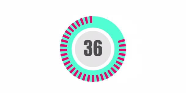 Countdown timer from 45 to 0 seconds Realtime. Modern flat design of countdown animation on white background for forty-five seconds. 4K resolution - Footage, Video