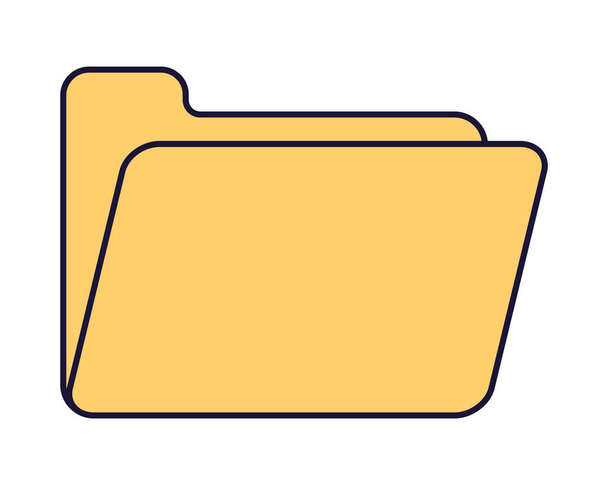 Folder retro met lijn pictogram vector illustratie - Vector, afbeelding