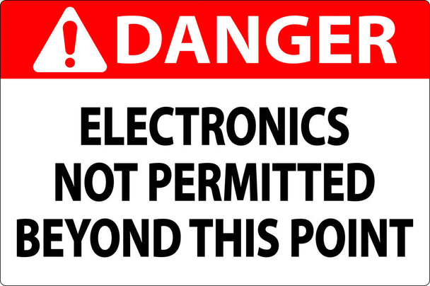 Gefahrzeichen-Elektronik über diesen Punkt hinaus nicht erlaubt - Vektor, Bild