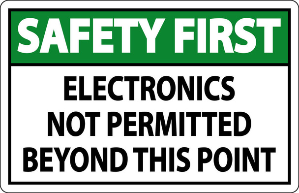 Güvenlik İlk İşaret Elektronik Bu Noktanın Ötesine İzin Verilmiyor - Vektör, Görsel