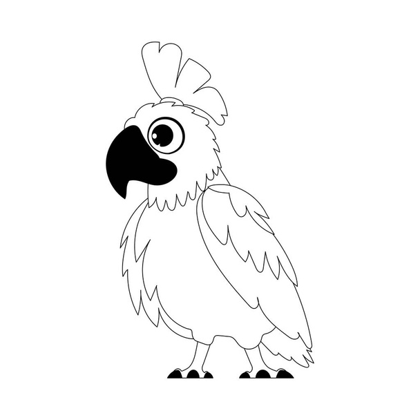 This text can be made simpler by describing it as a large, enjoyable, and adorable parrot with vibrant and vivid colors. Childrens coloring page. - Vector, Image