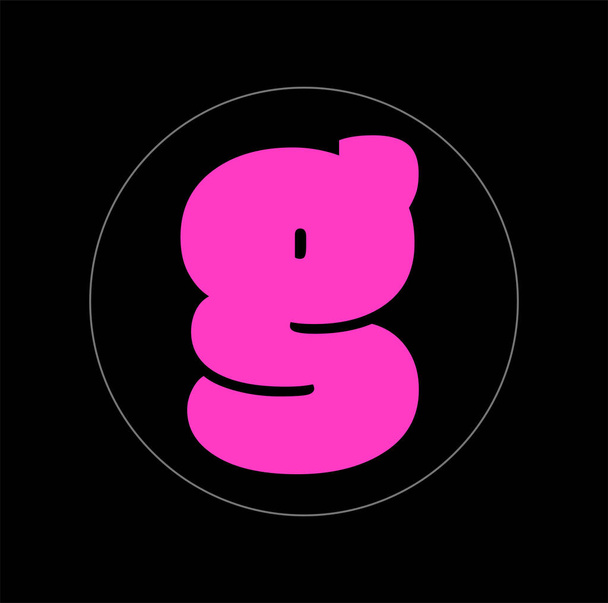Un monogramme de typographie G rose. Une grosse lettre G. - Vecteur, image
