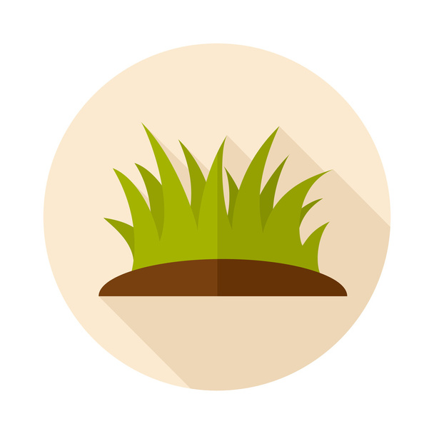 Grass flat icon with long shadow - Vector, Image