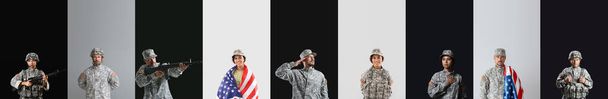 Коллаж со многими американскими солдатами - Фото, изображение