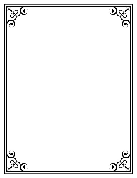 black ornate frame on a white background - Vektör, Görsel
