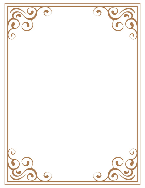 frame with brown patterns on a white background - Wektor, obraz