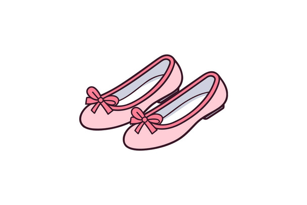 scarpa femminile rosa con fiocco. concetto di moda e bellezza. illustrazione vettoriale - Vettoriali, immagini