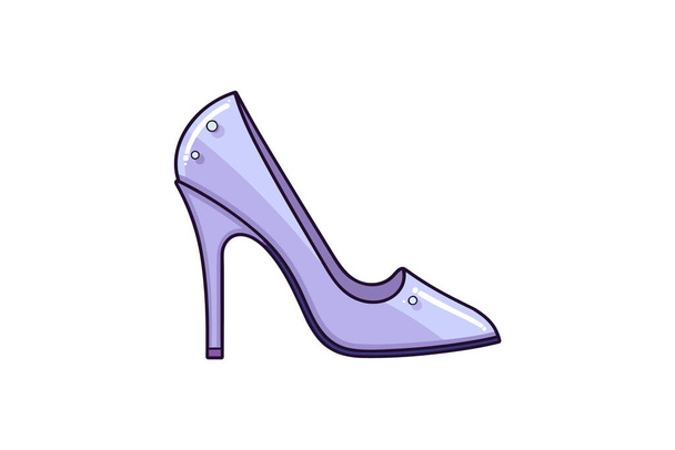 purple female shoes on white background. vector illustration. - Vector, Image