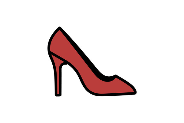female shoe icon, outline style - Vector, Image