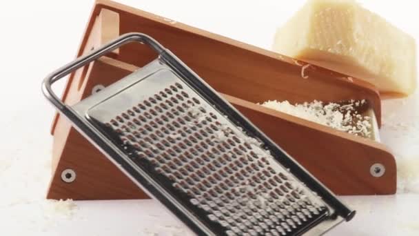 Parmesan with cheese grater - Footage, Video