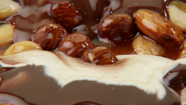 Nuts with chocolate - Footage, Video