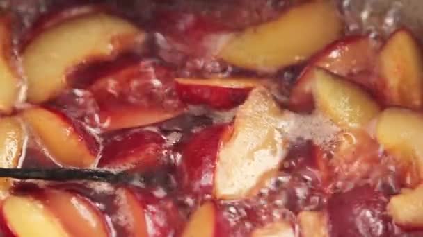 Plums being turned into syrup - Footage, Video