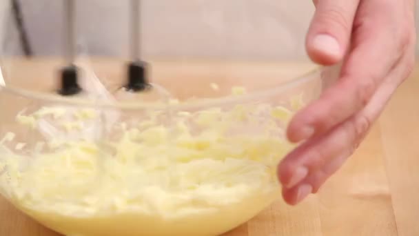 Butter being mixed until foamy - Footage, Video