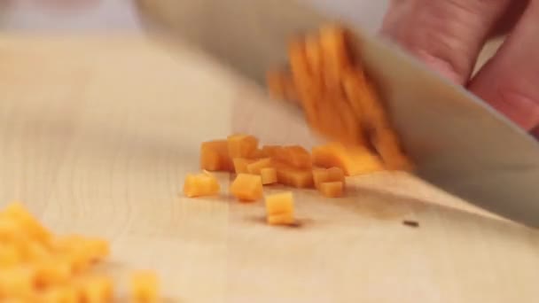 Carrot being chopped - Footage, Video