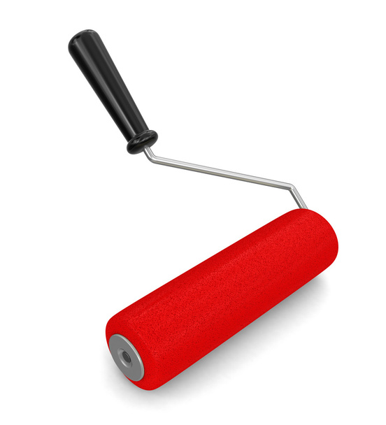 Paint roller (clipping path included) - Foto, imagen