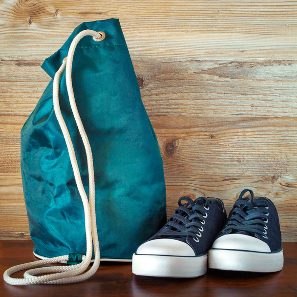 Black shoes and a backpack - Photo, Image