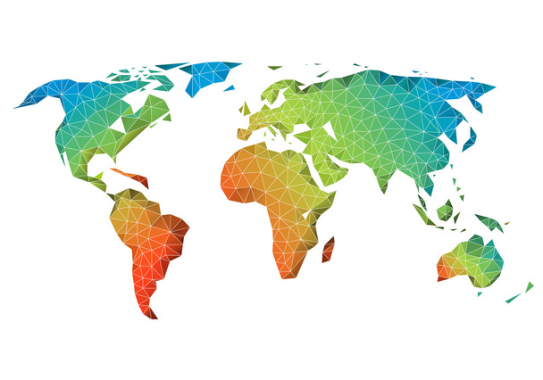 Carte du monde abstraite low poly, vecteur
 - Vecteur, image