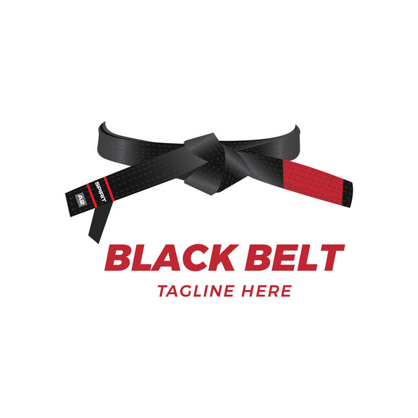 Black Belt Logo Design Template. Judo. Taekwondo. Karate.Jujitsu.Design. - Vektor, Bild