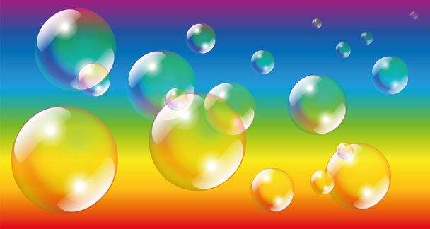sabão bolhas cores arco-íris
 - Vetor, Imagem