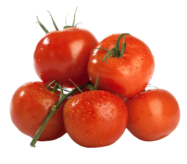 few red fresh wet tomatoes - 写真・画像