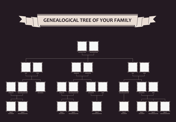 Genealogical tree of your family. Calligraphic frames ornament - Vector, Image