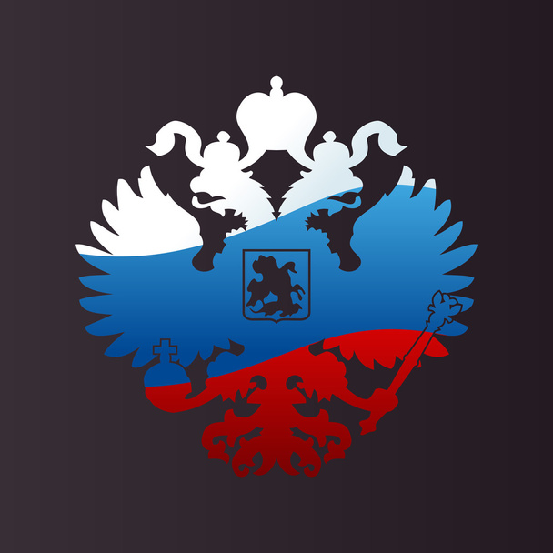 Герб России с двуглавой орлиной эмблемой. Символ эмпира
 - Вектор,изображение