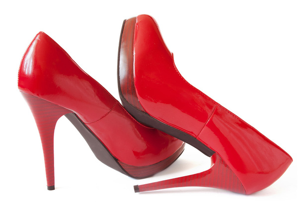 Κόκκινα παπούτσια ζευγάρι που απομονώνονται σε λευκό φόντο - Φωτογραφία, εικόνα