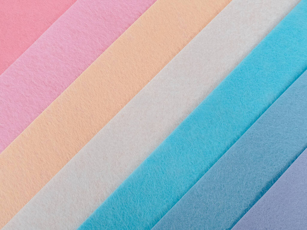 Pastel background, A stack of colorful fabric.Full frame shot of muti colored fabric background - Photo, Image