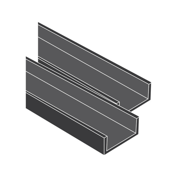 Profil Stahl Symbol Vektor Illustration Design - Vektor, Bild