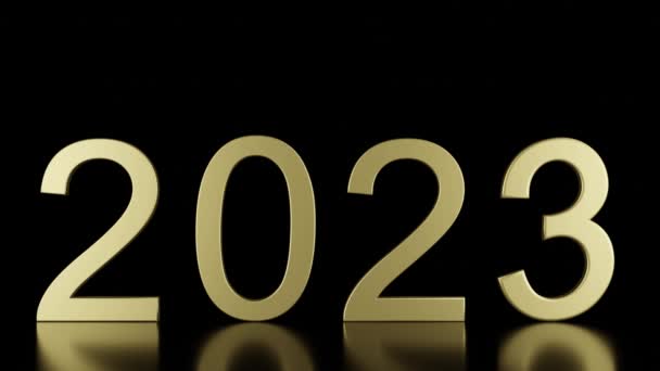 Video. 3D illustration. New Year 2024. New Year 2024 in numbers. 2024 replaces 2023. - Footage, Video