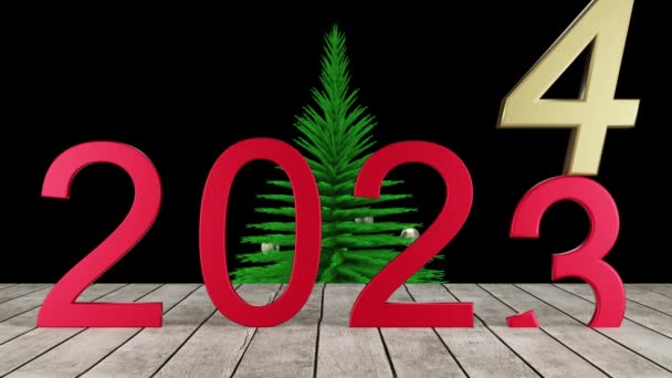 Vídeo. Ilustración 3D. Año Nuevo 2024. Año Nuevo 2024 en números. 2024 sustituye a 2023. - Imágenes, Vídeo