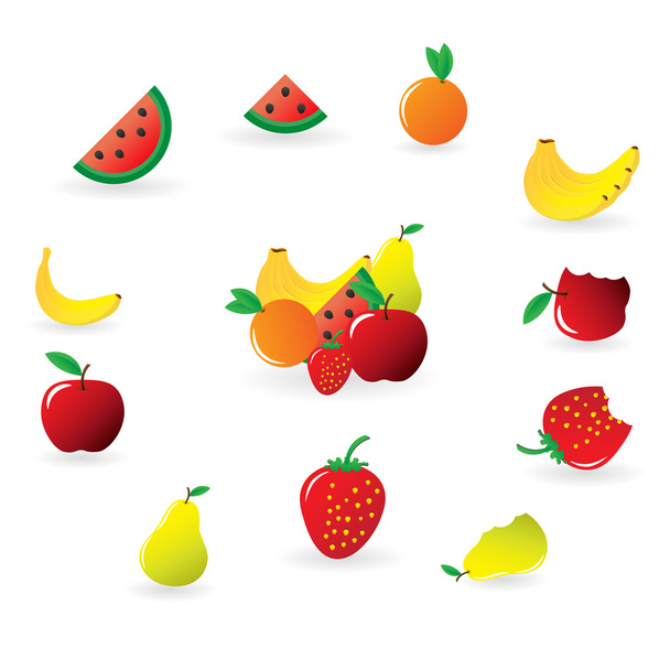 Cartoon Fruits collection - Vector, Image