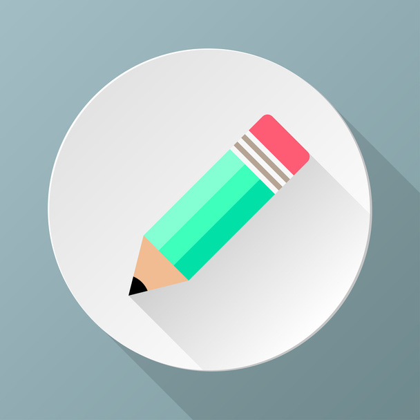 Simple green pencil icon - Vector, afbeelding