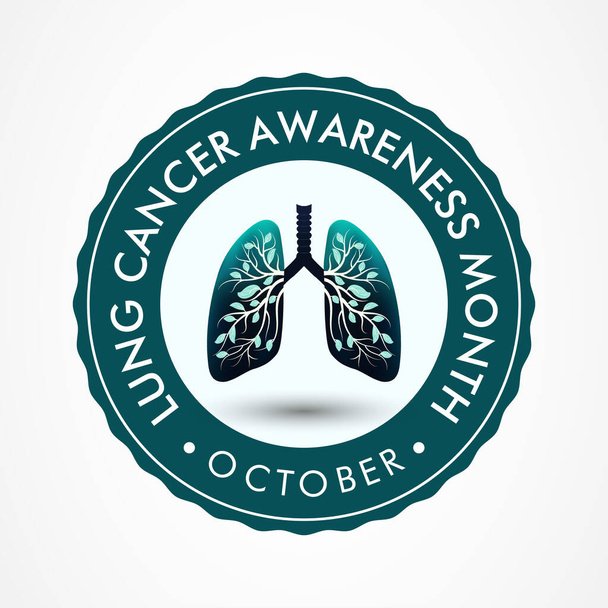 Akciğer kanseri farkındalığı ayı Kasım ayında her yıl gözlemlenir, ciğerler nefes aldığınızda oksijen alan ve nefes verdiğinizde karbondioksit salgılayan iki süngerimsi organdır. Vektör illüstrasyonu - Vektör, Görsel