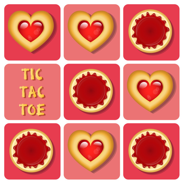 Tic-Tac-Toe of pudding and cookie - Вектор, зображення