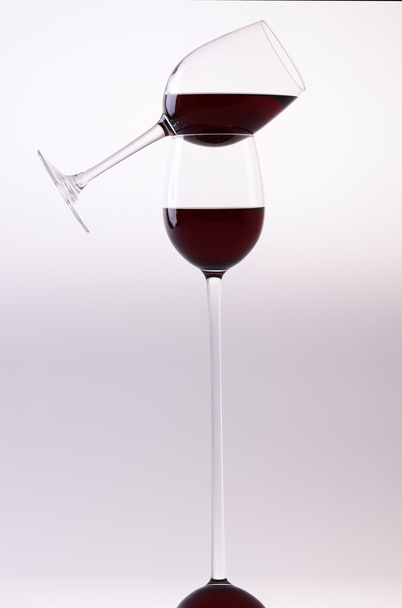 Wine glasses with red wine - Foto, imagen
