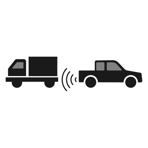 Car parking sensor signal icon vector illustration template design - Vector, Image