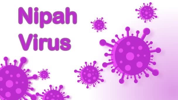ιός nipah 4k animation bat virus Ινδικό banner greenscreen ιός μωβ φόντο - Πλάνα, βίντεο