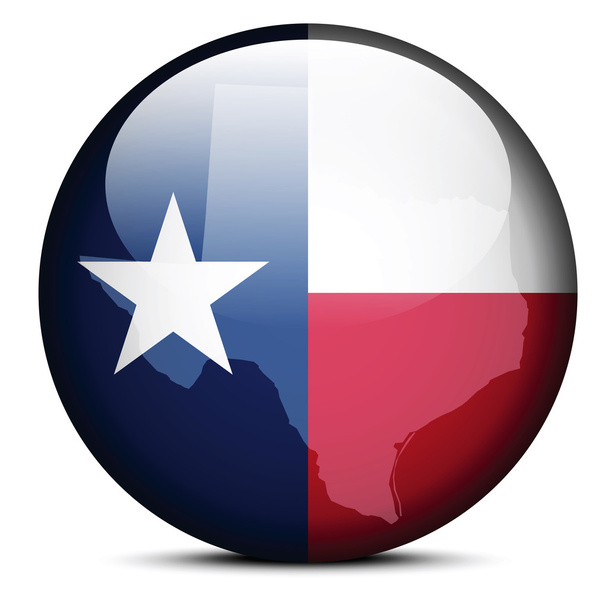 Map on flag button of USA Texas State - Vector, Image