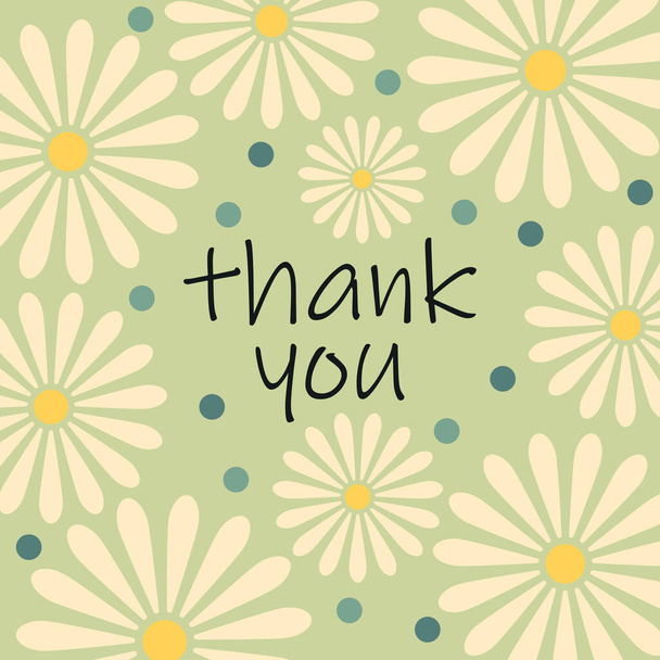 A lovely floral thank-you card - Vector, Image