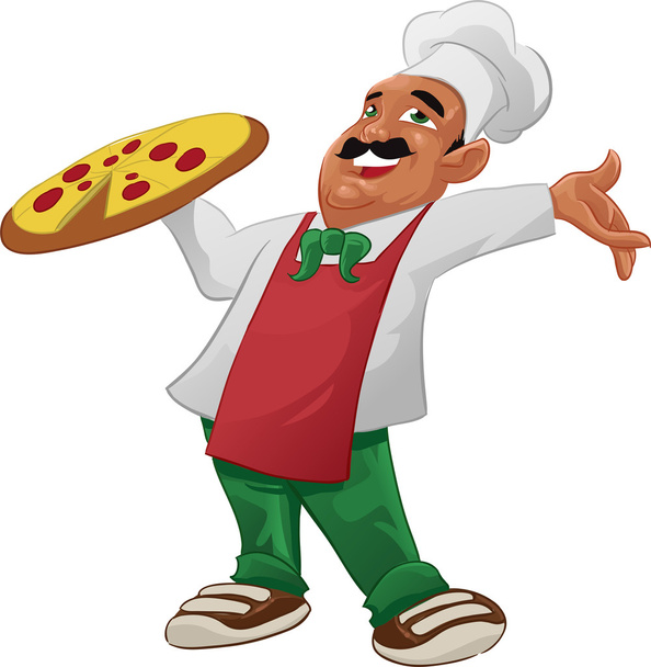 boldog pizzaiolo - Vektor, kép